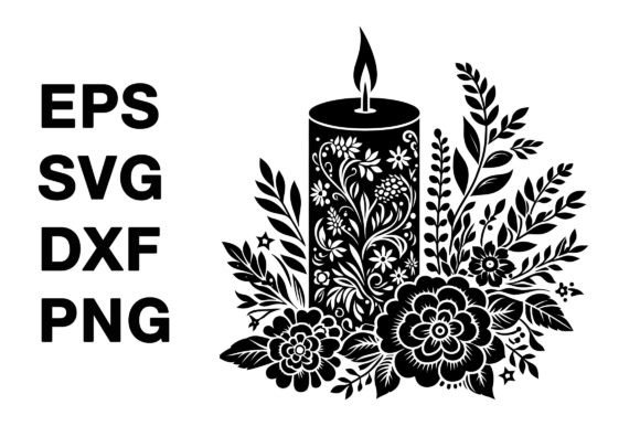 Candle with Floral Design Silhouette Review