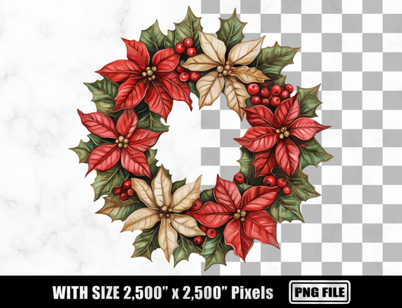 Christmas Floral Wreath Sublimation PNG Review