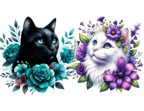 Floral Cats Clipart 30 Png Images Review