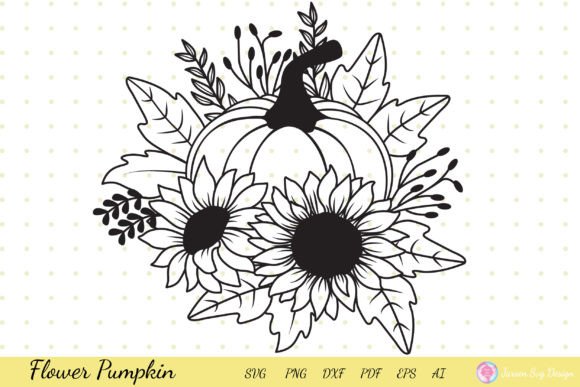 Flower Pumpkin Svg for Fall Projects