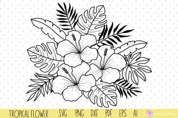 Tropical Flower Svg: Summer Vibes for Real Embroidery